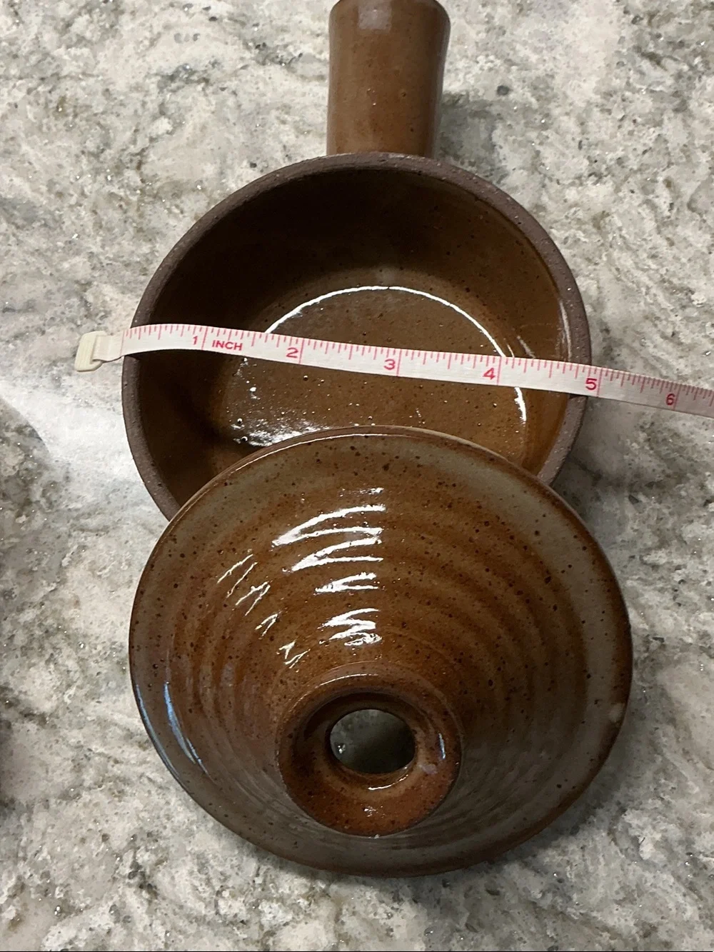 Vintage stoneware soup crocks with vented lids and handles  (set of 3)